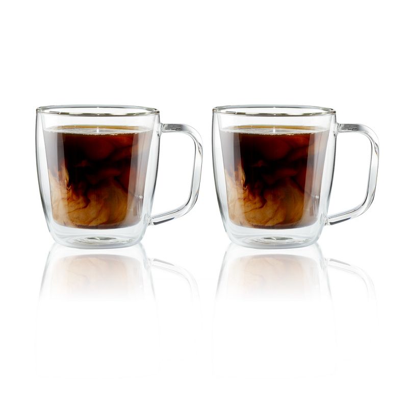 Henckels Cafe Roma 2-pc Double-Wall Glassware 12oz. Glass Coffee Mug Set, 1 of 5