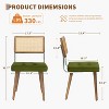 Mid Century Modern Dining Chairs, PU Upholstered Kitchen Chairs with Tall Rattan Back and Sturdy Wood Legs, Set of 1/2, Vintage Style - 2 of 4