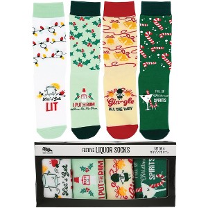 Pavilion Gift Company - Christmas Spirits - Christmas Crews (Set of 4 ) - Socks - 1 of 4