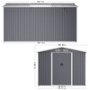 PAGED 8x12 FT Large Metal Outdoor Storage Shed,Heavy Duty Tool Shed with Sliding Doors and Air Vent,Durable Garden Shed for Sundries,Grey - 4 of 4
