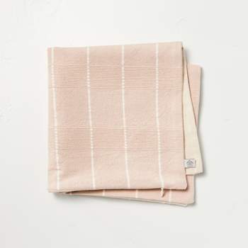 18"x18" Textured Multi Stripe Decorative Pillow Cover Blush/Cream - Hearth & Hand™ with Magnolia