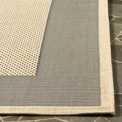 Gray Rectangular Synthetic Easy Care Indoor/Outdoor Rug