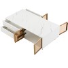 CAVINAS Modern Side Table Rectangle Coffee Table with Storage and 2 Glass Doors, Center Table for Living Room, Bedroom - 4 of 4