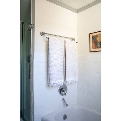 Polished Chrome 24-Inch Dual Wall Mounted Towel Bar