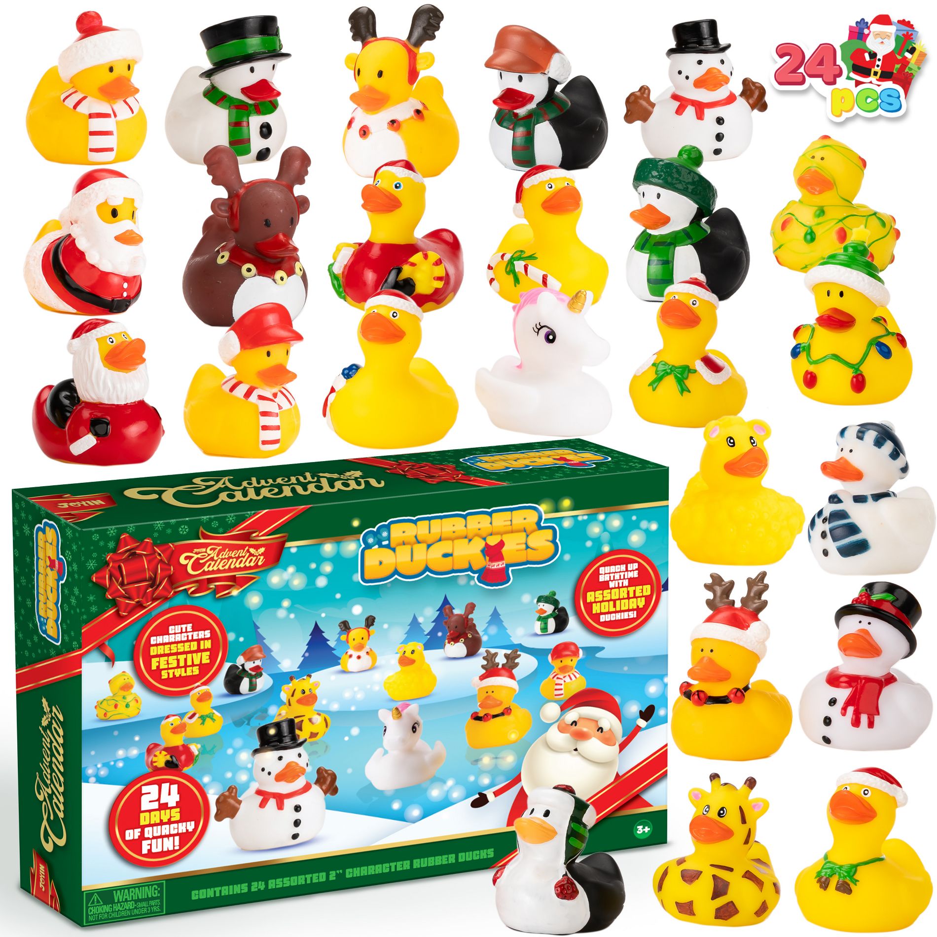 Joyfy 2025 Countdown to Christmas Advent Calendar - 24Pcs Rubber Ducks for Christmas Gift (Countdown Gift Set)