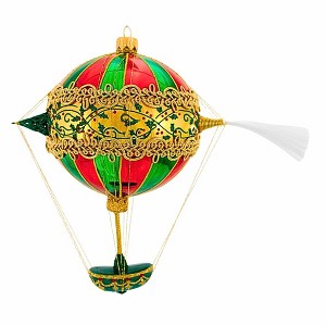 Metzler Bros. 7.0 Inch Balloon Stripes 3 Christmas Tree Ornament , Christmas Decor Hot Air Balloon Bird (1PC) - 1 of 4