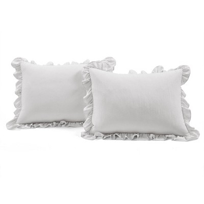 Light Gray Microfiber Ruffled 6-Piece Daybed Comforter Set