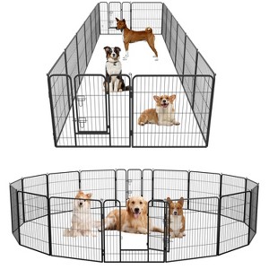 FDW Dog Playpen Pet Dog Fence 2-32 Panels  24/32/40"H Metal Dog Pen Outdoor Exercise Pen with Doors for Large/Medium /Small Dogs for RV,Camping,Yard - 1 of 4