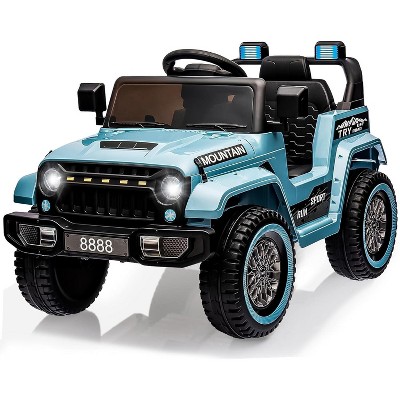 12V Kids Ride On Truck Car, Battery Powered Electric Toy with Remote Control, LED Lights, 3 Speeds, Music