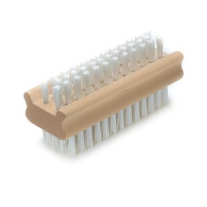 Lola Products Hand & Nail Wood Brush, Heavy Duty 2 Sided Soft & Stiff Bristles, Cleans Hands, Fingernails & Feet, Toenails, No-Slip Grip, 1 Pack - 1 of 4