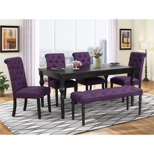 6-Piece Dining Set with 4 Chairs and Bench - 1 of 4