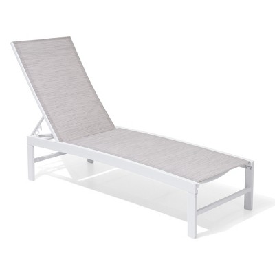 Pellebant Outdoor Pool Lounger Aluminum All-weather Adjustable Chaise Lounge Chair