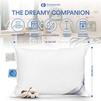 White Cotton Sateen Toddler Pillow with Goose Down Fill