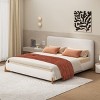 Platform Bed with Boucle Upholstered Headboard, Modern Minimalist Design Bed, Bed with Soft Textured Fabric and Wood Frame-Baofuwish - 2 of 4