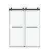 Zevemomo 56-60'' W x 76 '' H Shower Doors, Frameless Double Sliding , Walk in with 3/8" (10 mm) Tempered Glass, Stainless Steel Handles, Matte Black - 2 of 4