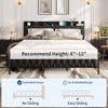 Bed Frame with - PU Faux Leather Button Headboard with Charging Station, Metal Platform with Storage, Noise-Free, No Box Spring Needed, Easy Assembly - 2 of 4