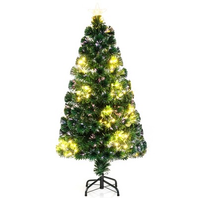 Tangkula 4/5/6/7 FT Artificial Xmas Tree w/ 270 Branch Tips 509 Warm White LED Lights