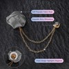 Unique Bargains Cloth Flower Lapel Pin with Gold Badge Tassel Chain for Men Wedding 1.57 inch 2 Pcs - 2 of 4