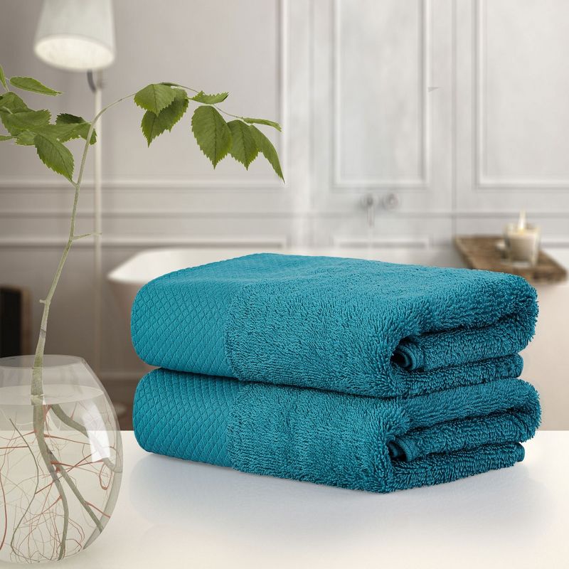 PiccoCasa 100% Cotton Hand Towels Face Towel Set Highly Absorbent Hand Towel 2 Pcs, 3 of 8