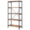 Vynxaria Modern Contemporary 4-Shelf Bookcase Antique Nutmeg & Black, Slight Industrial Flair, Versatile for Home Office/Living Room - 2 of 4