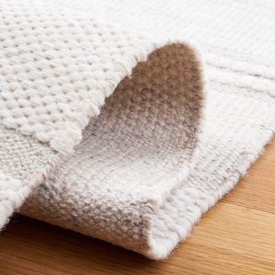 Ivory and Beige Handmade Flatweave Kilim Rug