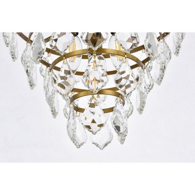 Ella 12-Inch Brass Flush Mount with Clear Crystal