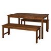 3pc Acacia Wood Simple Patio Dining Set - Saracina Home - 3 of 4