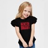 Merry and Bright Block Distressed - Flutter Sleeve Graphic T-Shirt - 3 of 4