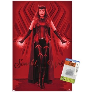 Trends International Marvel WandaVision - Scarlet Witch Unframed Wall Poster Print Clear Push Pins Bundle 14.725" x 22.375" - 1 of 4