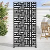 Dovelina Outdoor Freestanding Metal Privacy Screen Decorative Garden Fence - 2 of 4
