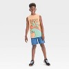 Boys' Stitch Surfing Mineral Wash Tank Top - Orange - 4 of 4