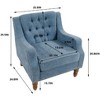 Kumasinova Modern Tufted Accent Armchair, Polyester Fabric Living Room Chair with Diamond Back & Solid Wood Legs, Sofa Chair for Living Room, Bedroom - 4 of 4