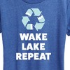 Women's - Instant Message - Wake Lake Repeat Short Sleeve Graphic T-Shirt - 2 of 4