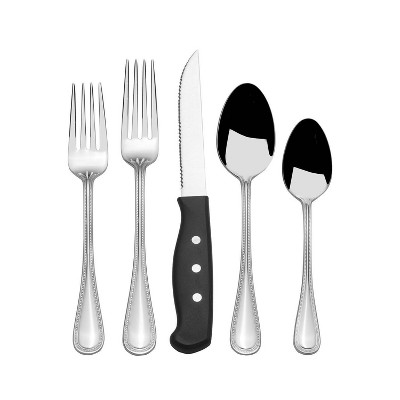 International Kitchen Niche Relish 20pc Flatware Set: Stainless Steel Silverware, Forks Knives Spoons, Dishwasher-Safe