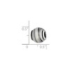 Black Bow Jewelry Sterling Silver Grey Grooved Laser Cut Bead Charm - 2 of 3