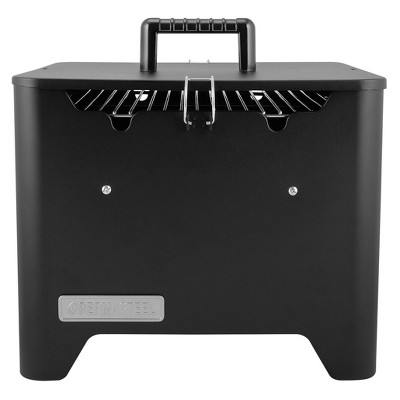 Permasteel PG-40C10-BK Square Portable Charcoal Grill - Black