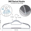 Paaaawaters Plastic Hangers 50 Pack Heavy Duty Dry Wet Clothes Hangers with Non-Slip Pads Space - 2 of 4