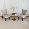 Carl Armless Fabric Upholstered Accent Chair Set of 2 with Round Wood Side Table Slipper Chairs Sets-Maison Boucle - 2 of 4