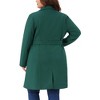 Agnes Orinda Women's Plus Size Lapel Long Sleeve Single Breasted Belted Midi Pea Coat with Pocket - 4 of 4