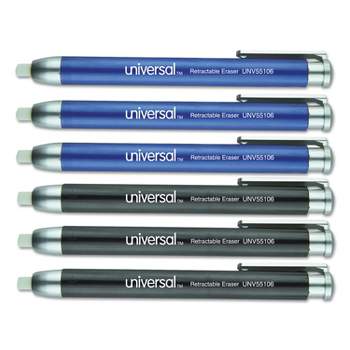 Universal Pen-Style Retractable Eraser Blue;Black 6/Pack 55106
