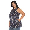 White Mark Plus Size Floral Sleeveless Tunic Top - 2 of 4