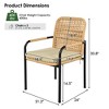 LOVSON 3-Piece Outdoor Dining Chair Set, Removable Oatmeal Cushions, 400 lb. Weight Capacity, All-Weather Wicker Chairs for Garden, Backyard, Porch - 3 of 4