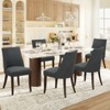 Set of 2 Mid-Century Upholstered Dining Chairs with Wood Legs, Fabric Side Chairs with Back for Kitchen, Dining Room, or Restaurant - Beige - 2 of 4