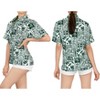 LA LEELA Women's Summer Holiday Beach Button Short Sleeve Camp Short Sleeves Shirt Hawaiian Shirts Tops Blouses For Women - 3 of 4