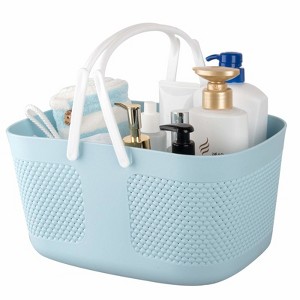 Aoibox Shower Caddy Basket, Portable Large Capacity Thickened Plastic Organizer Storage Tote with Handles Drainage Toiletry Bag Bin for Room Essential - 1 of 4
