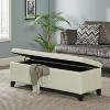 CAVINAS Leather Storage Ottoman Bench, Soft Bonded Leather, Smooth Immaculate Texture，for Entryway Natural Footstool for Living Room - 2 of 4