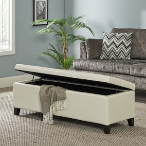NicBex 51.25" Storage Ottoman with Glove Compartment,PU Foot Stool with Hidden Storage,Multi-Functional Ottoman Bench for Living Room,Bedroom - 1 of 4