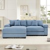 92" Modular Corduroy Sectional Sofa with Ottoman and 6 Throw Pillows, L-Shaped Oversized Cloud Couch for Living Room or Bedroom–The Pop Home - 3 of 4