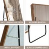 VYNXARIA 58 "x 15" Rectangular Wood frame full length mirror, dressing mirror, bedroom porch, decorative mirror, clothing store, large mirror, Gray - 4 of 4