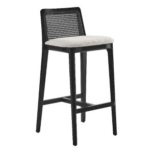 Modway Monarch Wood and Rattan Bar Stool - DURABLE WOOD CONSTRUCTION - Featuring a sturdy wood frame and a rattan backrest with intricate ca - 1 of 4